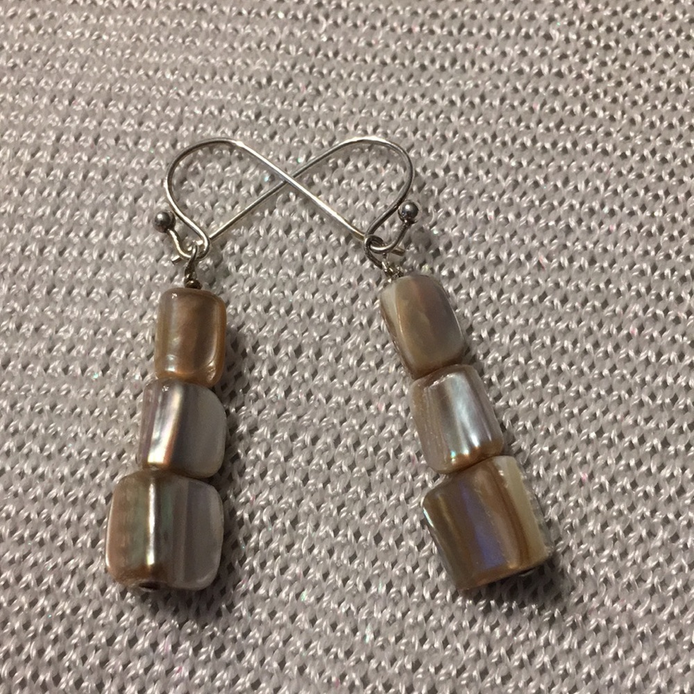 Shell earrings with SS hooks.